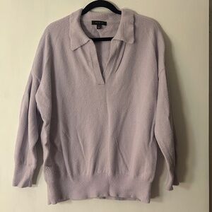 Ann Taylor Soft collared pullover sweater lilac color size xl